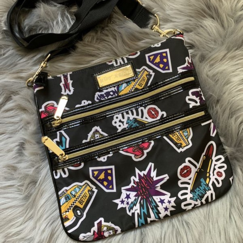 Betsey Johnson New York Taxi Print Crossbody Bag